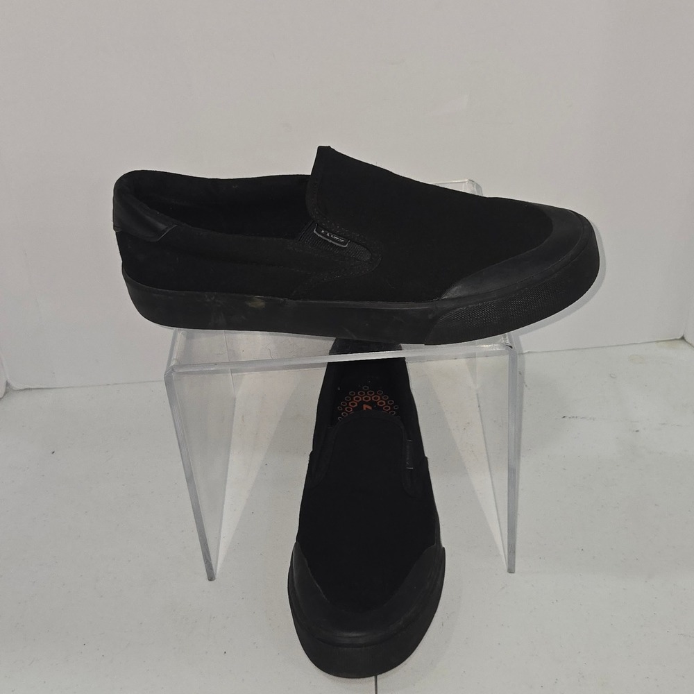 Lugz Clipper Mens 10.5 Black Canvas Slip On Sneakers MCLIPPC-001 Loafers Shoes